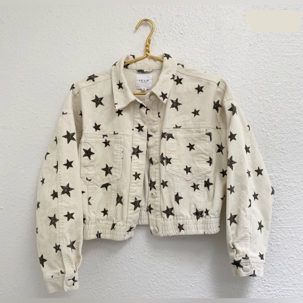 lelis • corduroy star print cropped jacket